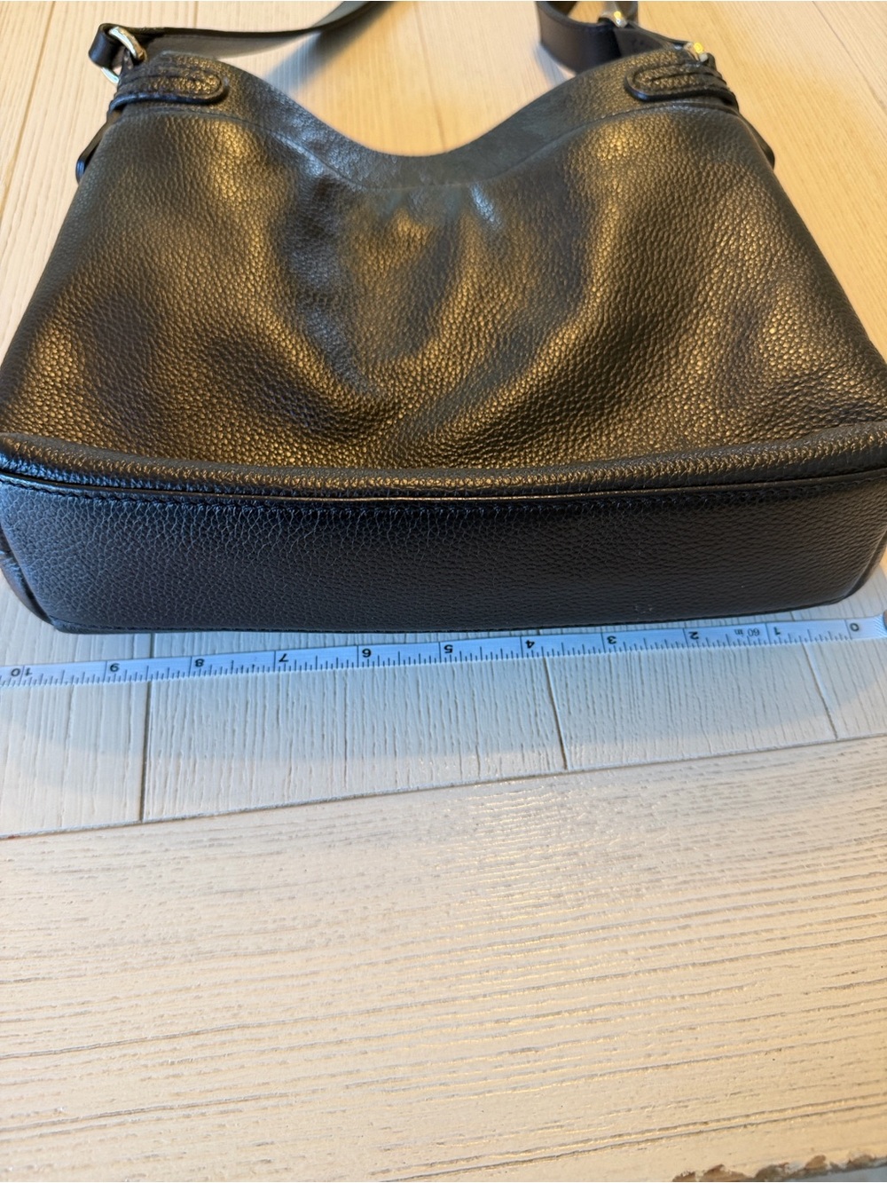 Brighton Black Leather Studded Crossbody Bag with Heart Charm - Picture 9 of 9